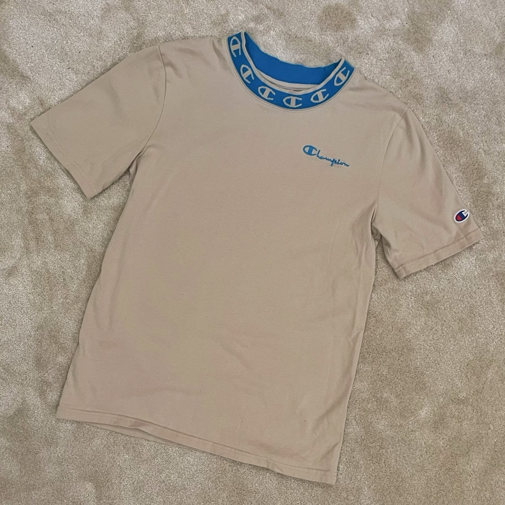 Champion unisex logo collar T shirt